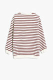Koton Kız Çocuk Basic Çizgili Sweatshirt Uzun Kollu Bisiklet Yaka Pamuklu