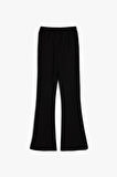 Koton Kız Çocuk İspanyol Paça Pantolon Slim Fit Metal Toka Detaylı Viskon Karışımlı
