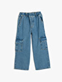 Kargo Kot Pantolon Bol Paça Pamuklu - Wide Leg Jean