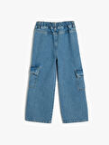 Kargo Kot Pantolon Bol Paça Pamuklu - Wide Leg Jean