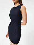 Mini Kalem Elbise Kolsuz Slim Fit