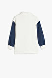 Koton Kız Çocuk Sweatshirt Dik Yaka Yarım Fermuarlı Şehir Baskılı Uzun Kollu