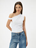 Tek Omuz Kolsuz Tişört  Slim Fit Pamuklu