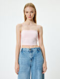 Crop Atlet Basic İp Askılı Slim Fit