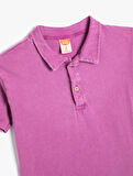 Polo Tişört Kısa Kollu Düğme Detaylı Pamuklu