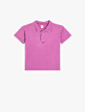 Polo Tişört Kısa Kollu Düğme Detaylı Pamuklu
