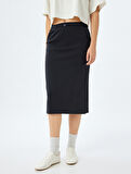 Midi Spor Etek Beli Lastikli Kalın Modal Kumaş Yüksek Bel