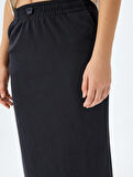Midi Spor Etek Beli Lastikli Kalın Modal Kumaş Yüksek Bel