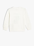 Sweatshirt Anime Baskılı Bisiklet Yaka Uzun Kollu Pamuklu 