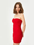 Straplez Mini Bodycon Elbise Slim Fit 