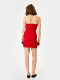 Straplez Mini Bodycon Elbise Slim Fit 