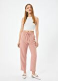 Koton Normal Bel Straight Pudra Kadın Pantolon 4SAK40013PW
