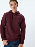 Şardonlu Pamuk Karışımlı Basic Kapşonlu Sweatshirt