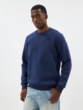 Bisiklet Yaka Sweatshirt Basic Uzun Kollu Şardonlu