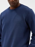 Bisiklet Yaka Sweatshirt Basic Uzun Kollu Şardonlu