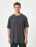 Basic Oversize Tişört Bisiklet Yaka Kısa Kollu