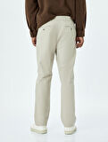 Pamuklu Gabardin Cep Detaylı Chino Pantolon