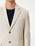 Blazer Ceket Slim Fit Kapaklı Cep Detaylı
