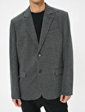 Blazer Ceket Slim Fit Kapaklı Cep Detaylı 