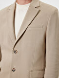 Kruvaze Blazer Ceket Slim Fit Kapaklı Çift Cep Detaylı