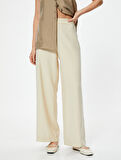 Yüksek Bel Geniş Paça Pantolon Modal Kumaş