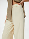 Yüksek Bel Geniş Paça Pantolon Modal Kumaş