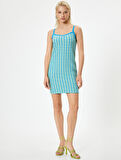 Askılı Mini Elbise Slim Fit İnterlok Kumaş