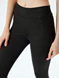 Basic Spor Tayt Yüksek Bel Skinny Fit İnterlok İnterlok