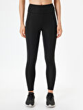 Spor Tayt Yüksek Bel İnterlok Slim Fit