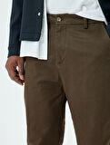 Pamuklu Gabardin Cep Detaylı Chino Pantolon
