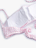 Straplez Bikini Üstü Dokulu Pötikareli Çıkarılabilir Askılı Pedli