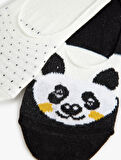 Babet Çorap Seti 2'li Çok Renkli Panda Desenli