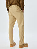 Chino Pantolon Gabardin Cep Detaylı Düğmeli Pamuklu