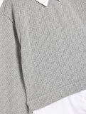 Gömlek Detaylı Sweatshirt Çift Kumaş Detaylı