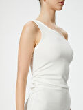 Tek Omuz Elbise Mini Slim Fit