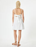 Mini Fisto Elbise İnce Askılı Astarlı Arkası Bağlamalı