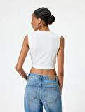 Degaje Yaka Bluz Kolsuz Slim Fit
