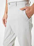 Keten Chino Pantolon Cep Detaylı