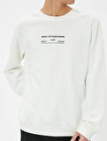 5WAM70094MK Koton Erkek Sweat BEYAZ