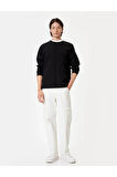 Bisiklet Yaka Sweatshirt Basic Uzun Kollu Pamuklu Interlok Kumaş