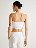 Koton X Melis Ağazat - Crop Straplez Büstiyer Kat Detaylı Slim Fit