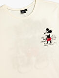 Mickey Mouse Oversize Arkası Baskılı Tişört Kısa Kollu Bisiklet Yaka Lisanslı