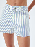 Çizgili Mini Şort
