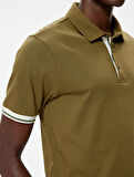 Polo Yaka Tişört Slim Fit Düğmeli Kısa Kollu