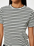 Kısa Kollu Tişört Bisiklet Yaka Slim Fit Kaşkorse
