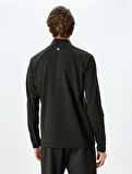 Fermuar Detaylı Dik Yaka Spor Sweatshirt