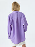 Oversize Gömlek Dokulu Uzun Kollu