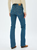 İspanyol Paça Kot Pantolon Yıpratılmış Yüksek Bel Slim Fit - Flare Jeans