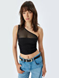 Tek Omuz Atlet Asimetrik Skinny Slim Fit