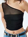 Tek Omuz Atlet Asimetrik Skinny Slim Fit